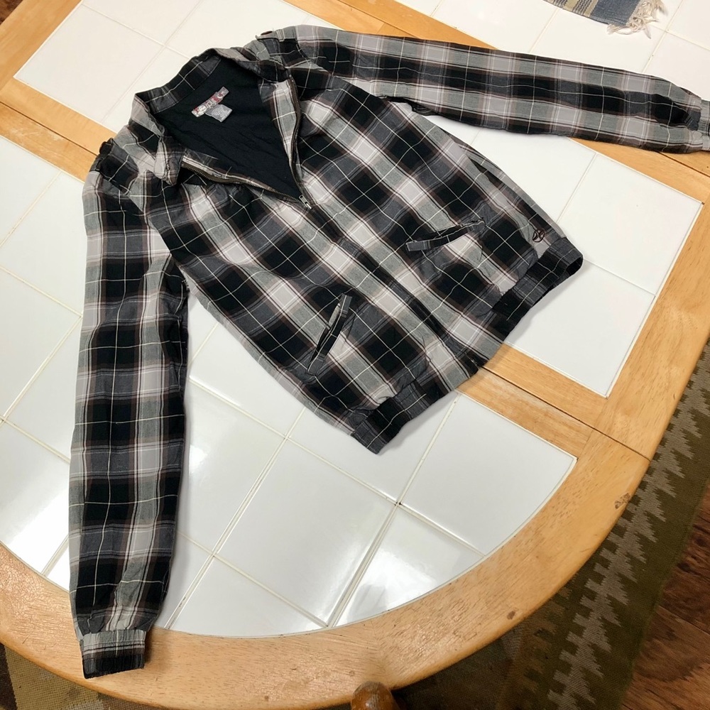 Zipperup Plaid Windbreaker Jacket